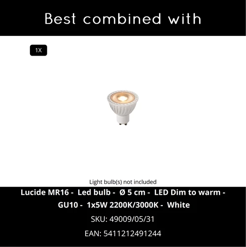 Lucide AVEN - Ceiling spotlight Bathroom - Ø 9 cm - 1xGU10 - IP65 - White - CROSSSELL